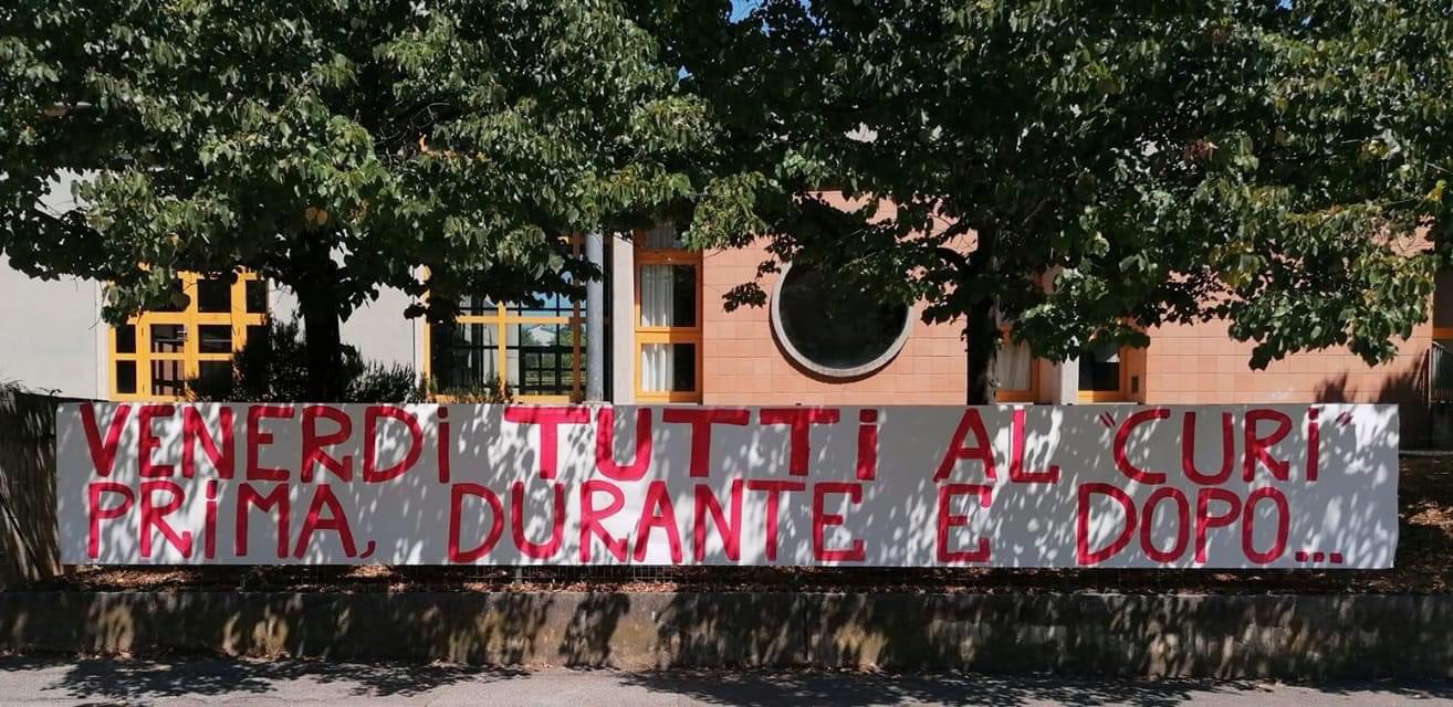 Grifo, lo striscione-appello per venerdì comparso in città