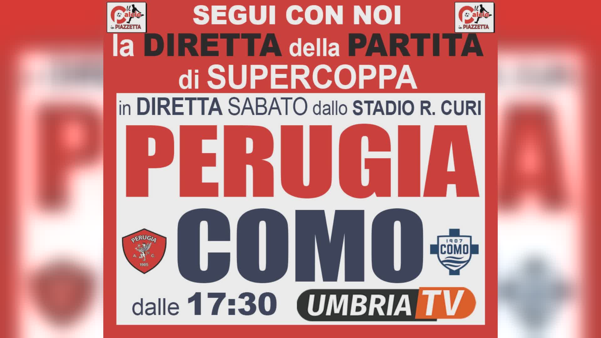 Perugia-Como, telecronaca in diretta sabato alle 18 su Umbria Tv