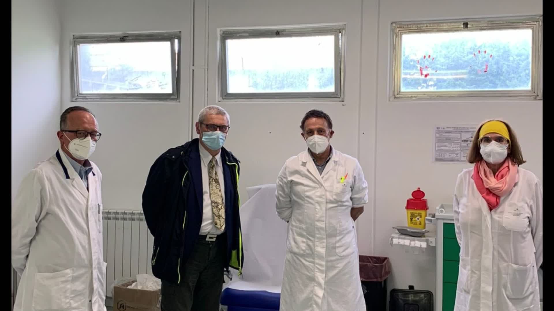 Direttore Braganti in visita al punto vaccinale tifernate