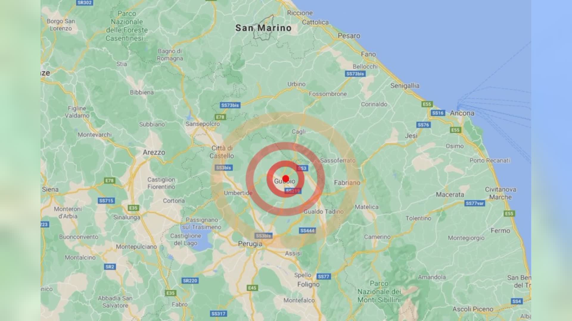 Terremoto di magnitudo 3,9 a Gubbio, nessun danno segnalato