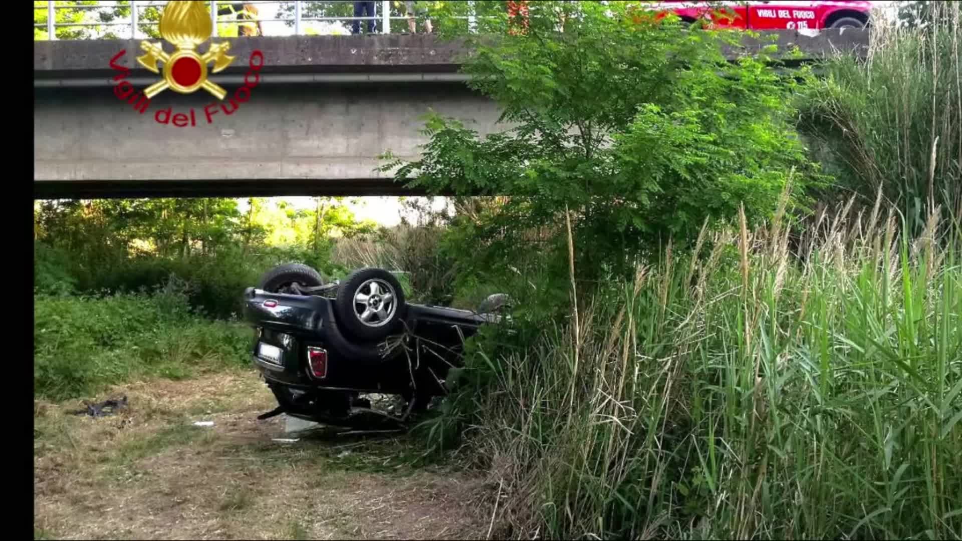 Zona Fanciullata, auto già dal ponte: 27enne ferita