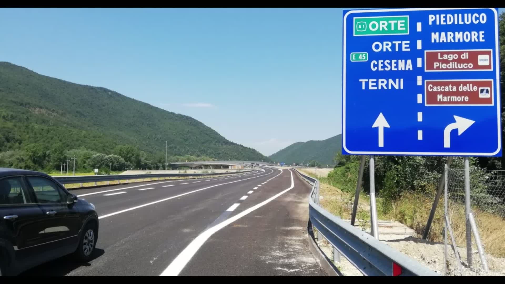 Terni-Rieti, aperti svincoli Piediluco e Colli sul Velino