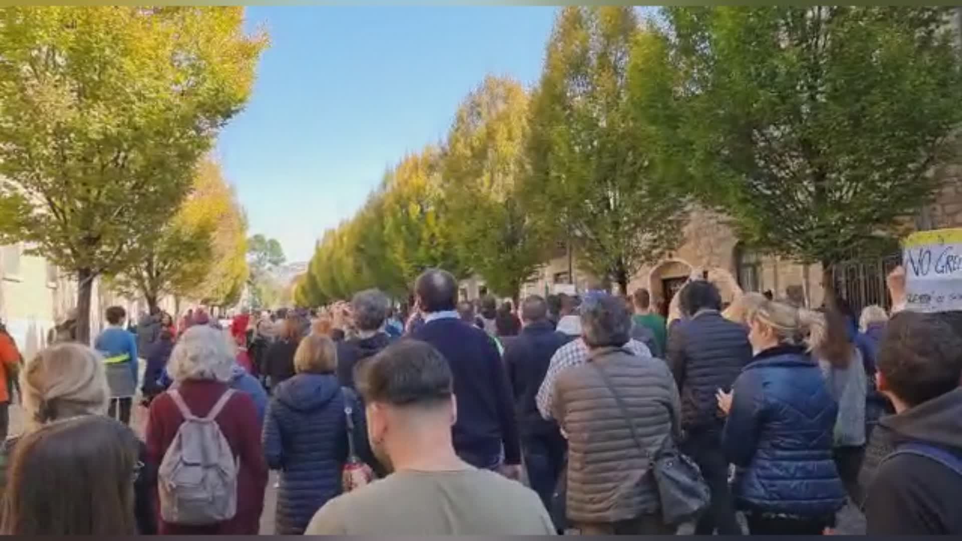 Manifestazione anti Green Pass a Santa Maria degli Angeli