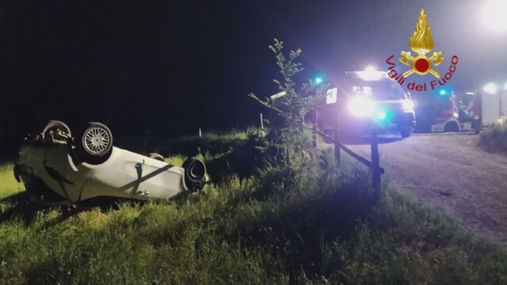 Finisce fuori strada con l’auto nella notte, ragazza ferita