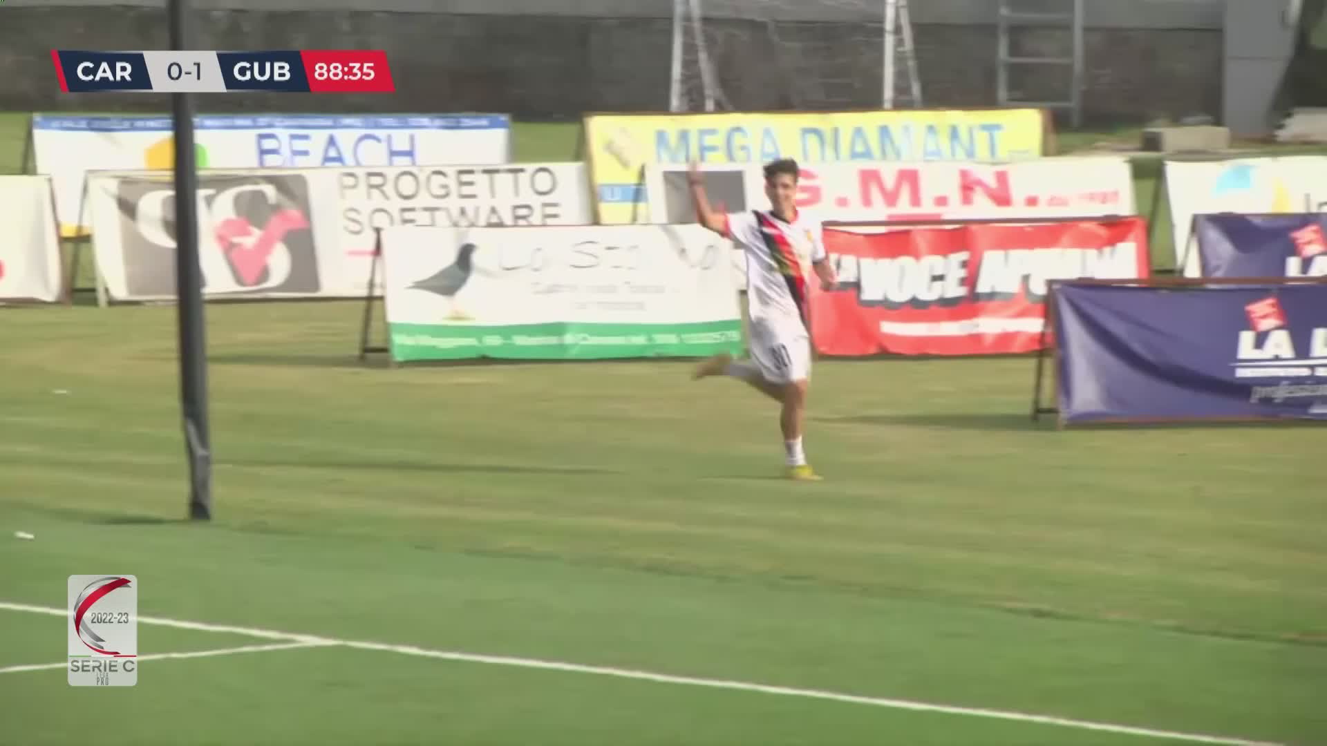 Gubbio micidiale, vince 2-0 a Carrara e vola in testa col Siena