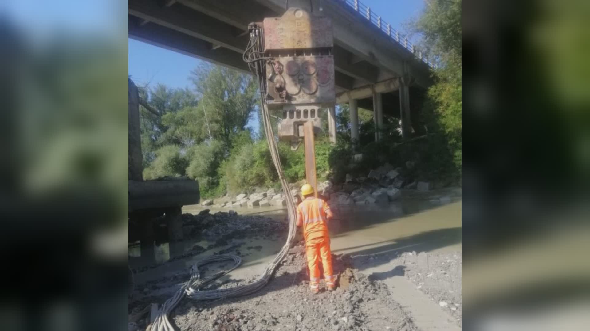 Lavori di consolidamento sul viadotto di Alviano