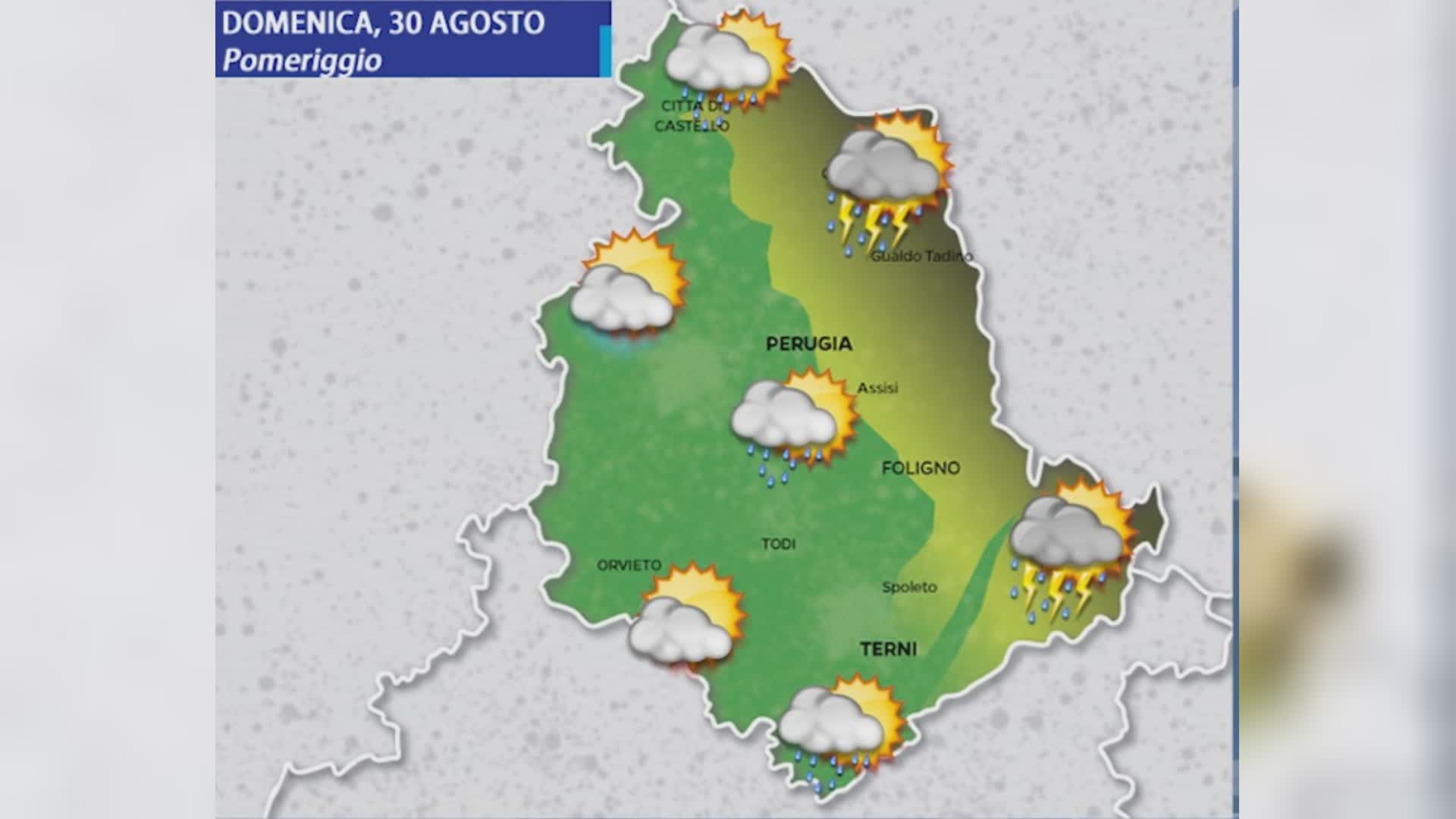 Maltempo in Umbria: allerta gialla della Protezione Civile