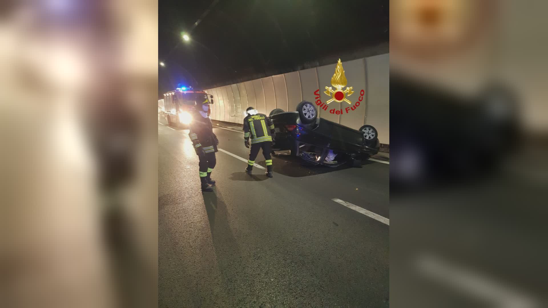 Auto ribaltata sul raccordo Perugia-Bettolle