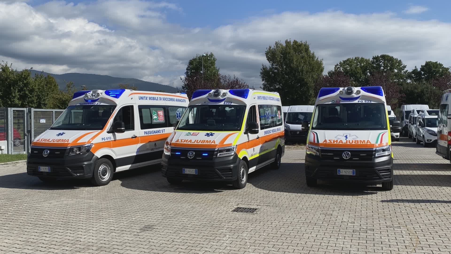 USL Umbria1, tre nuove ambulanze in dotazione del 118