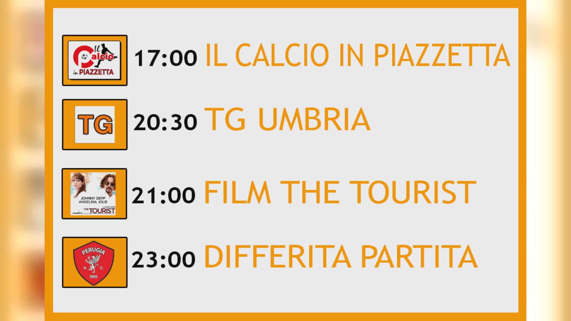 Oggi su UmbriaTv: pomeriggio di calcio, cinema e informazione