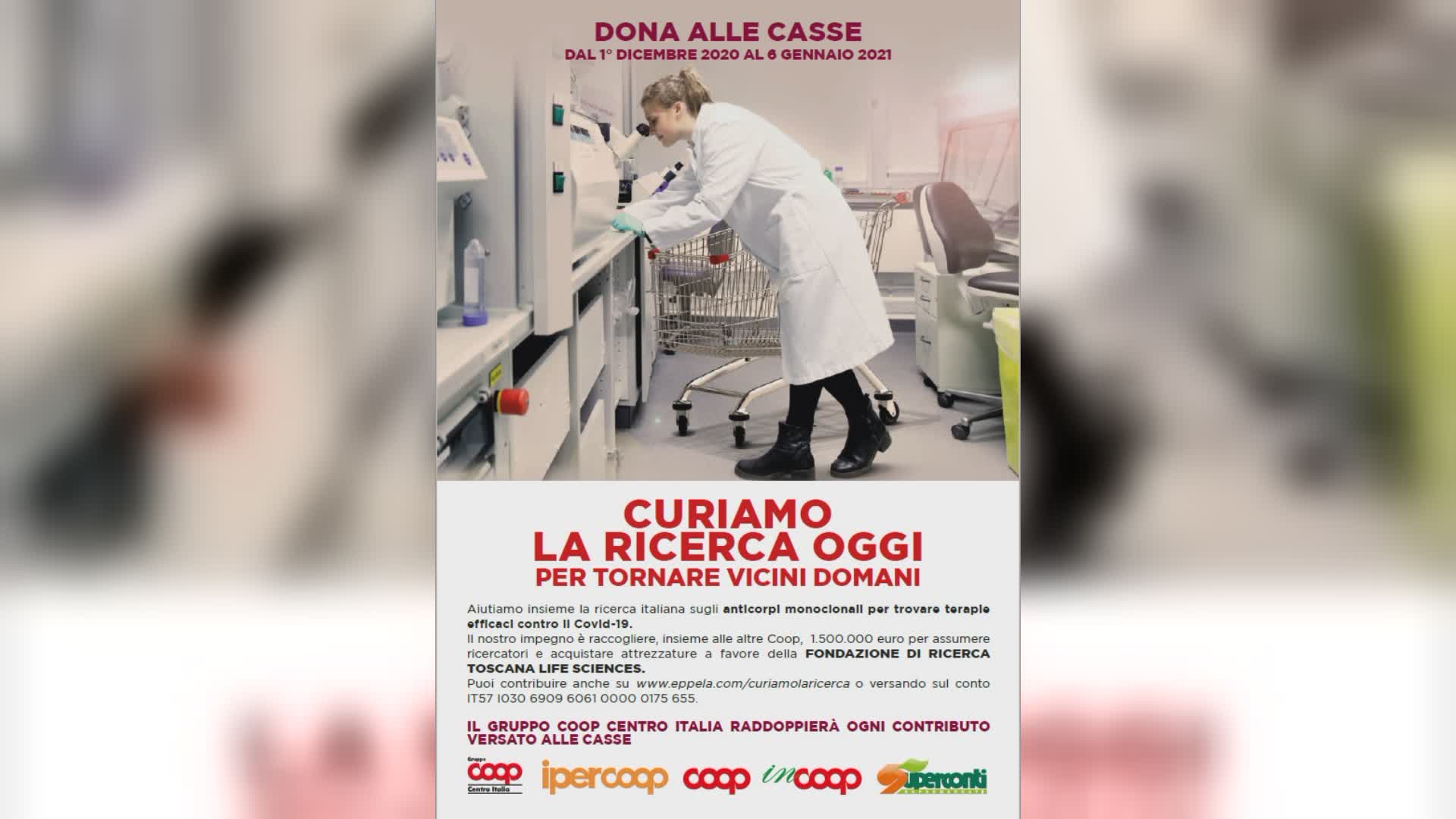 Da Coop Centro Italia e Coop consumatori, campagna fondi ricerca