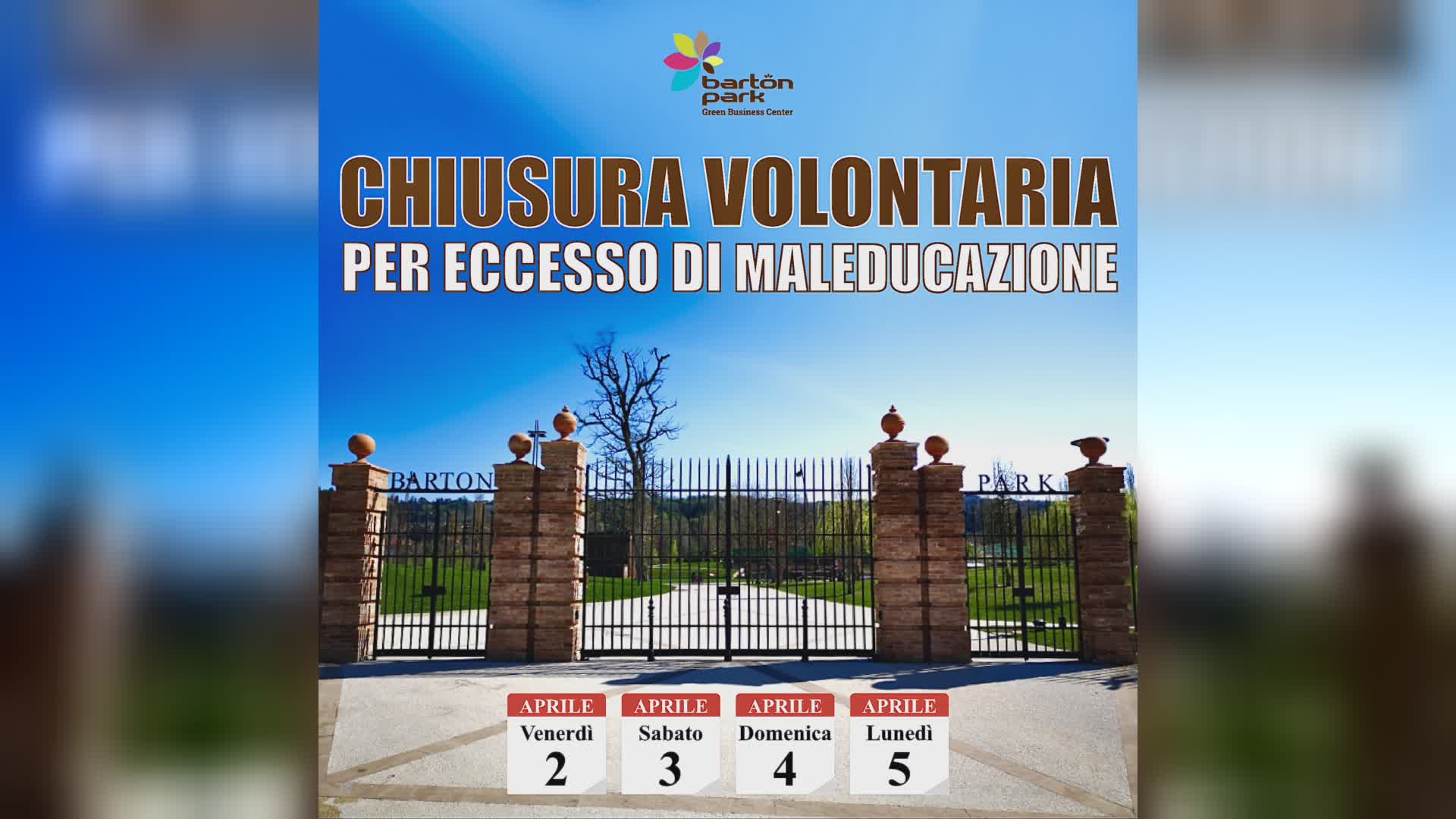 Area verde Barton Park, chiuso per eccesso di… maleducazione