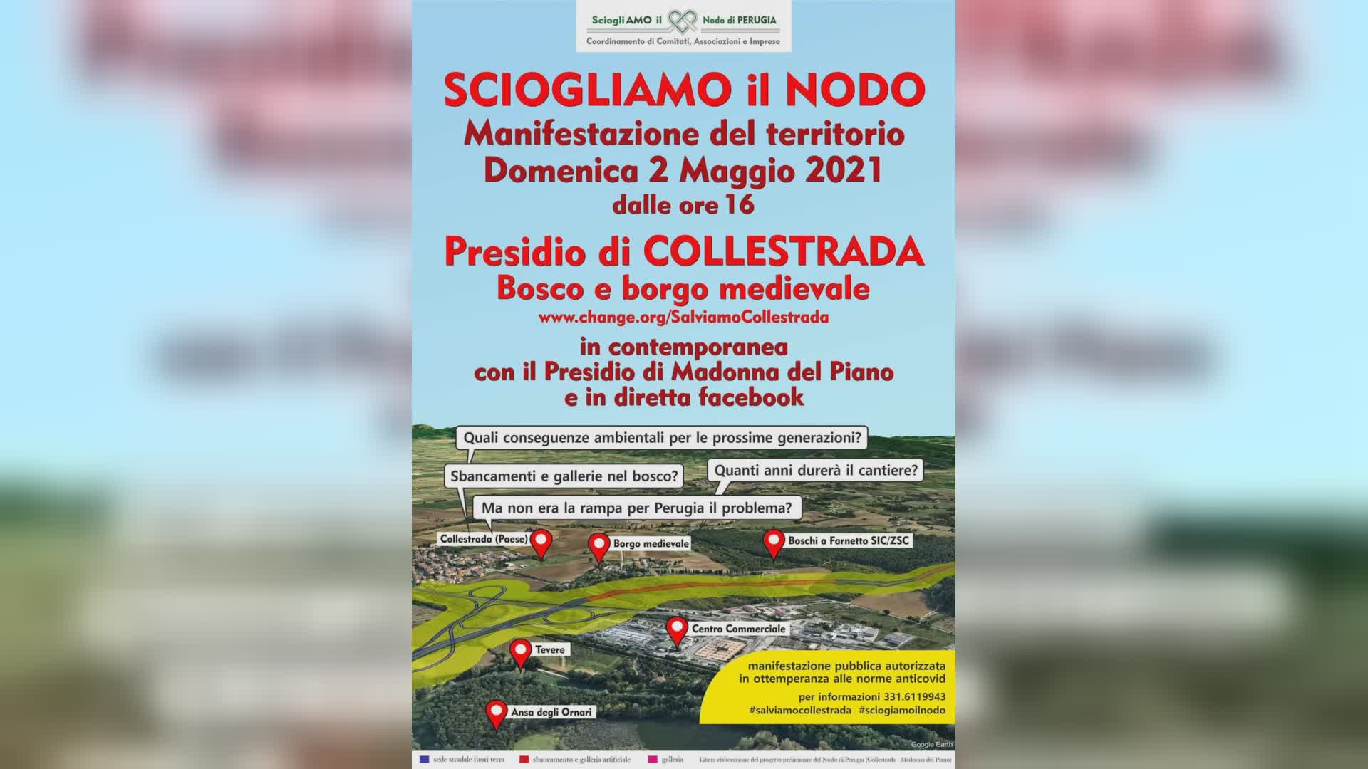 Nodo Perugia, domenica 2 maggio protesta di "Sciogliamo il nodo"