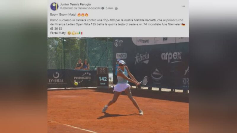Matilde Paoletti, a Firenze primo successo contro una top 100