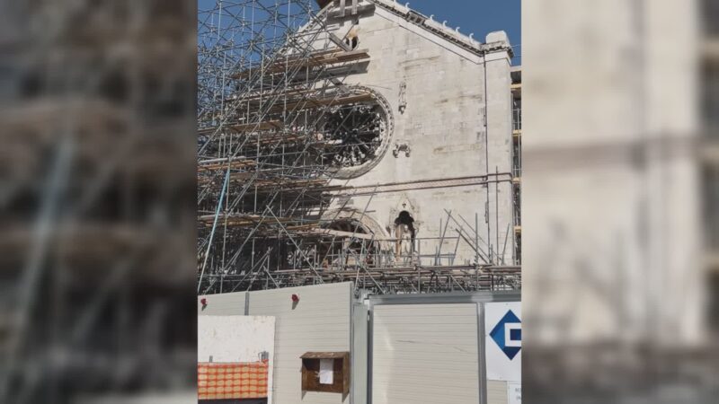 La basilica di San Benedetto finalmente senza impalcature