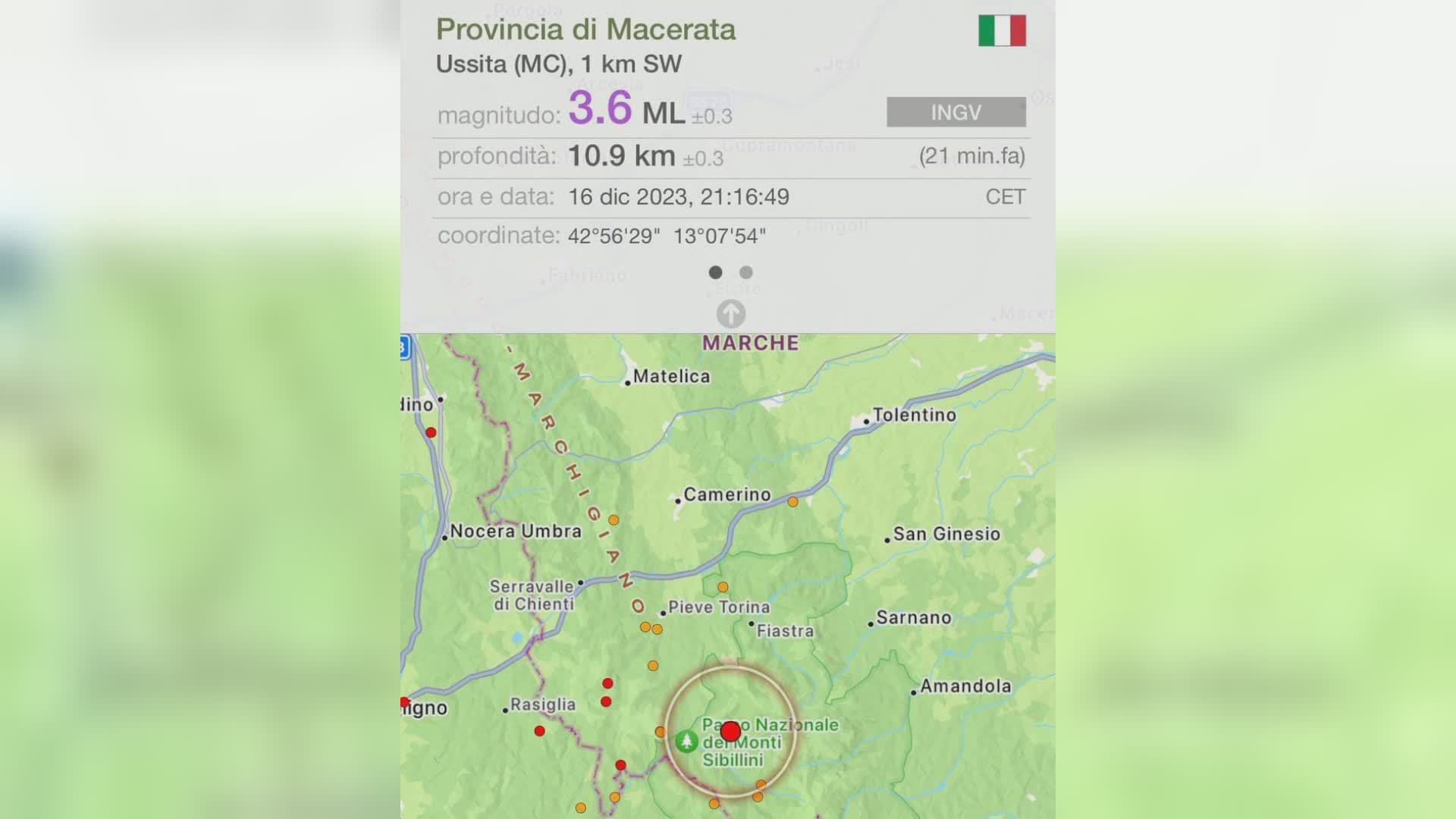 Scossa di terremoto nelle Marche, avvertita anche a Foligno e Spoleto