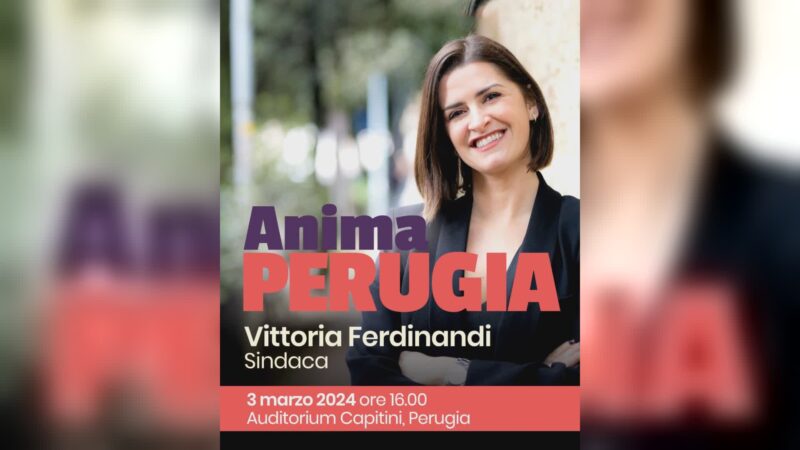 “Anima Perugia”: presentazione di Ferdinandi il 3 marzo