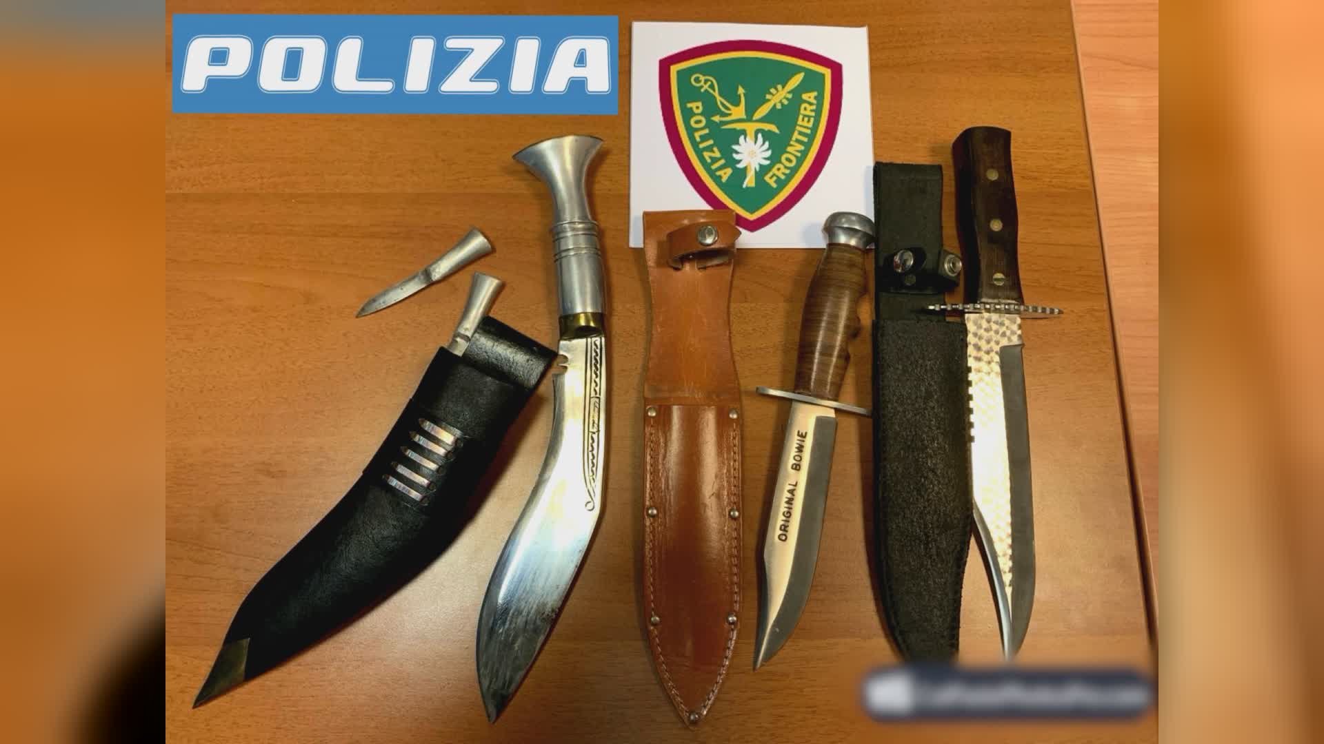 Sorpresa all’Aeroporto con 5 grandi coltelli. Scatta denuncia