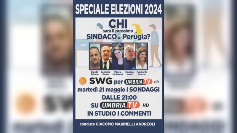 Elezioni, su UmbriaTv da stasera doppio appuntamento con sondaggio SWG