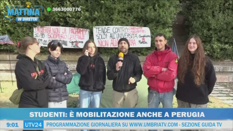 Studenti: è mobilitazione anche a Perugia, il collegamento in diretta
